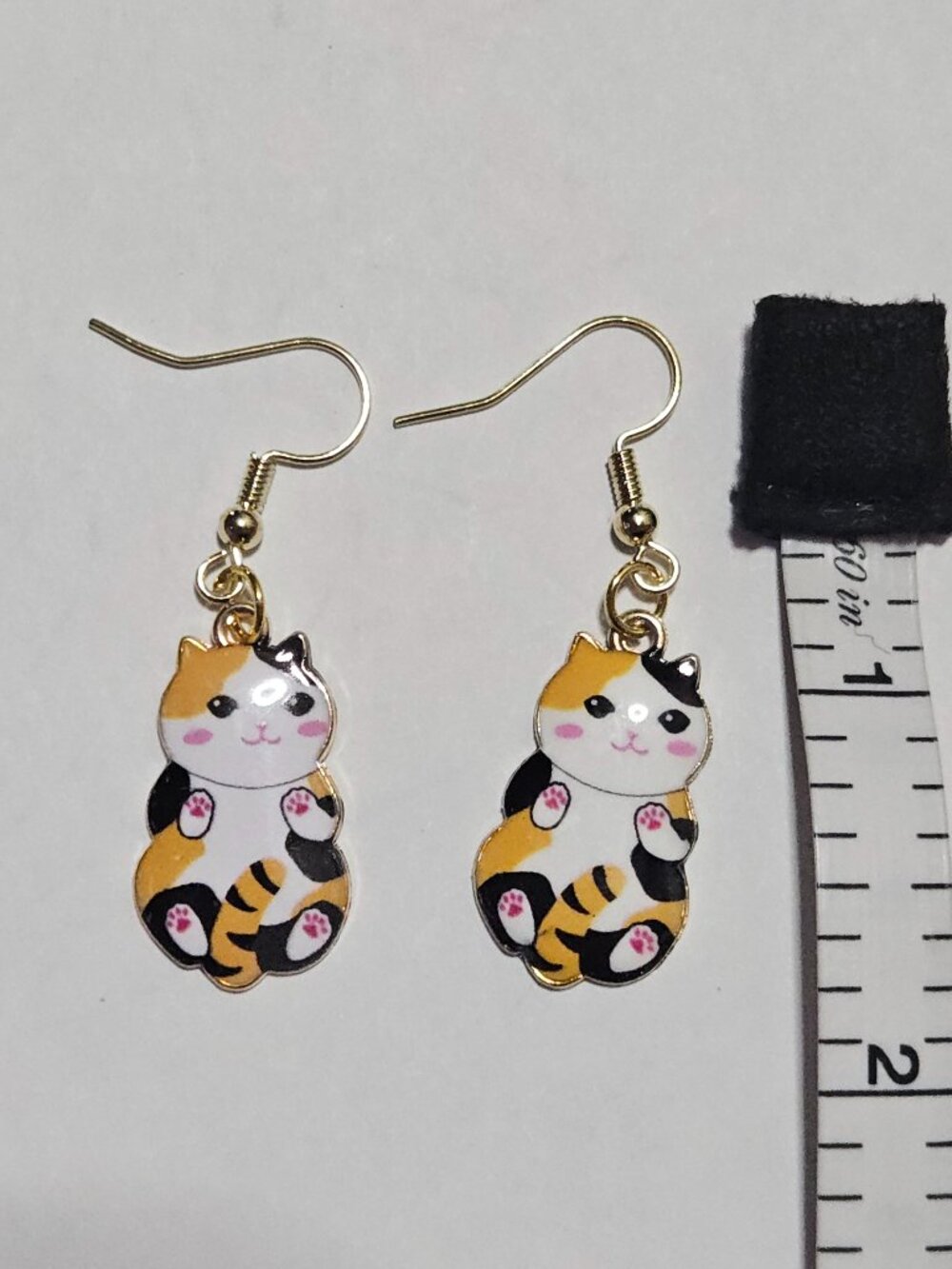 Handmade Cat Earrings- Calico